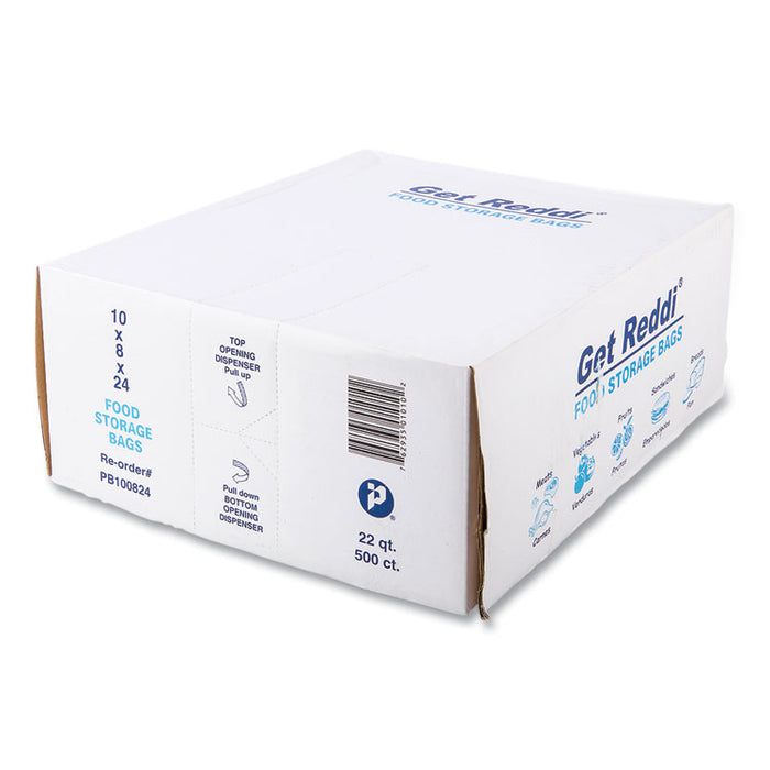 Food Bags, 5.5 Gallon, 10" x 8" x 24", Clear, 500/Carton