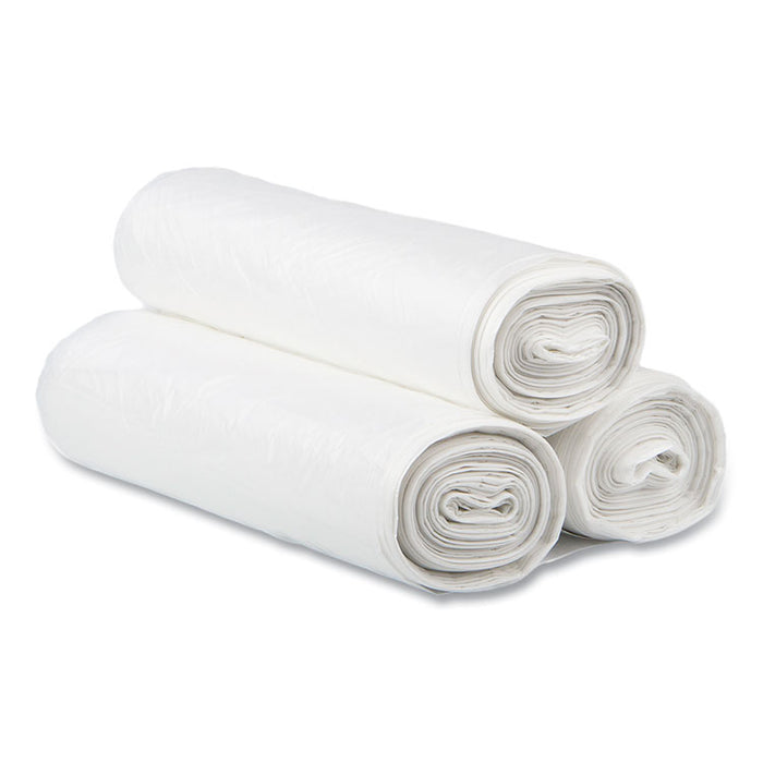 High-Density Commercial Can Liners, 30 gal, 16 mic, 30" x 37", Clear, Interleaved Roll, 25 Bags/Roll, 20 Rolls/Carton