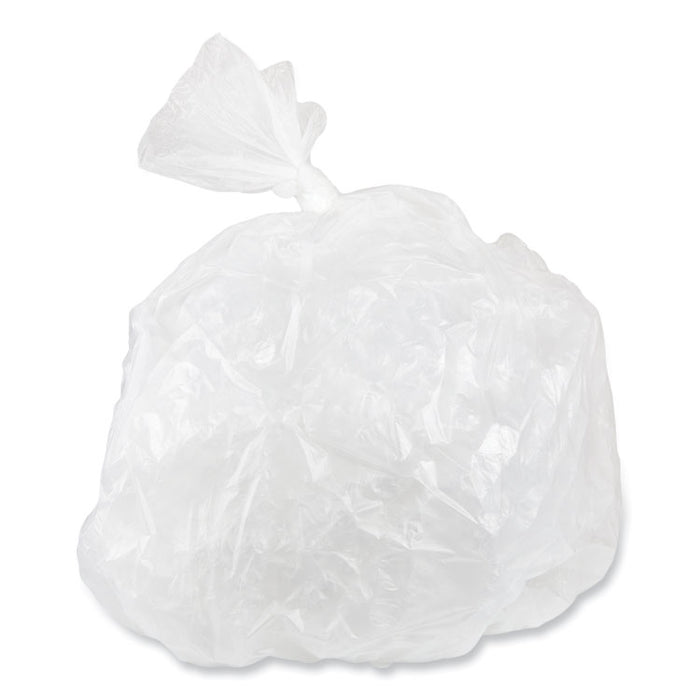 High-Density Commercial Can Liners, 30 gal, 16 mic, 30" x 37", Clear, Interleaved Roll, 25 Bags/Roll, 20 Rolls/Carton