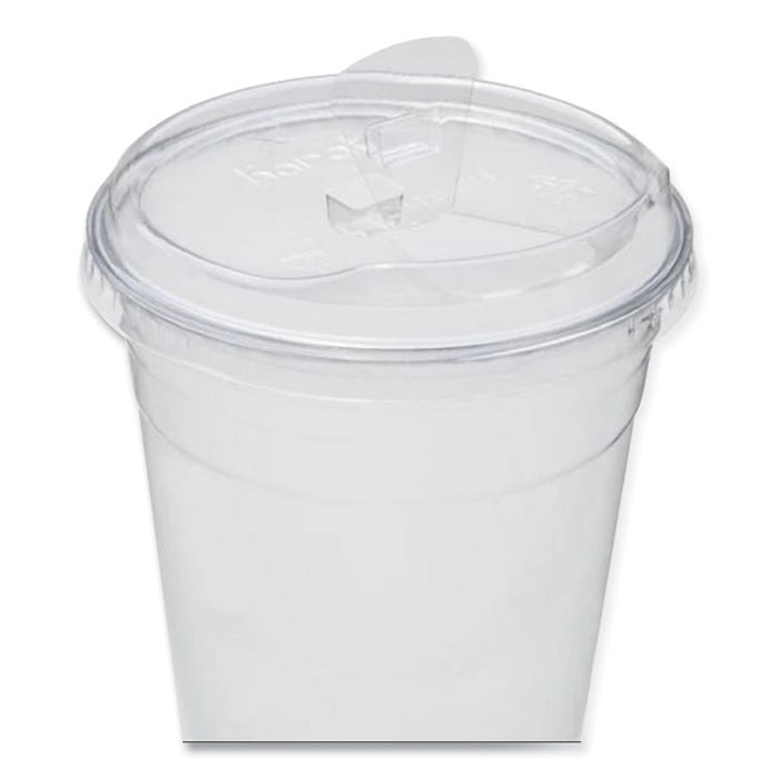 PET Lids, Strawless Sipper, Fits 12 oz to 24 oz Cold Cups, Plastic, Clear, 1,000/Carton
