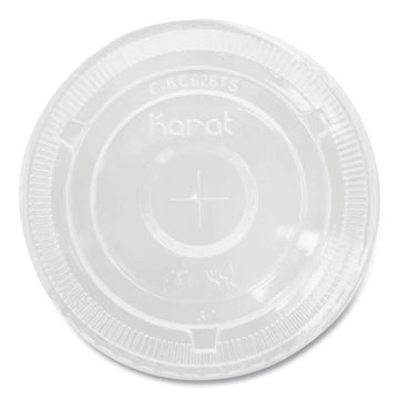 PET Lids, Flat with Straw Slot, Fits 12 oz to 24 oz Cold Cups, Plastic, Clear, 1,000/Carton
