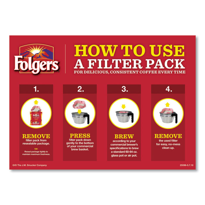Coffee Filter Packs, Classic Roast, 0.9 oz, 10 Filters/Pack, 4 Packs/Carton