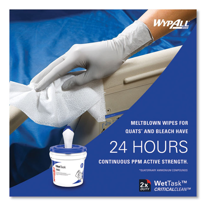 Critical Clean Wipers for Bleach, Disinfectants, Sanitizers WetTask Customizable Wet Wiping System, 90/Roll, 6 Rolls/Carton