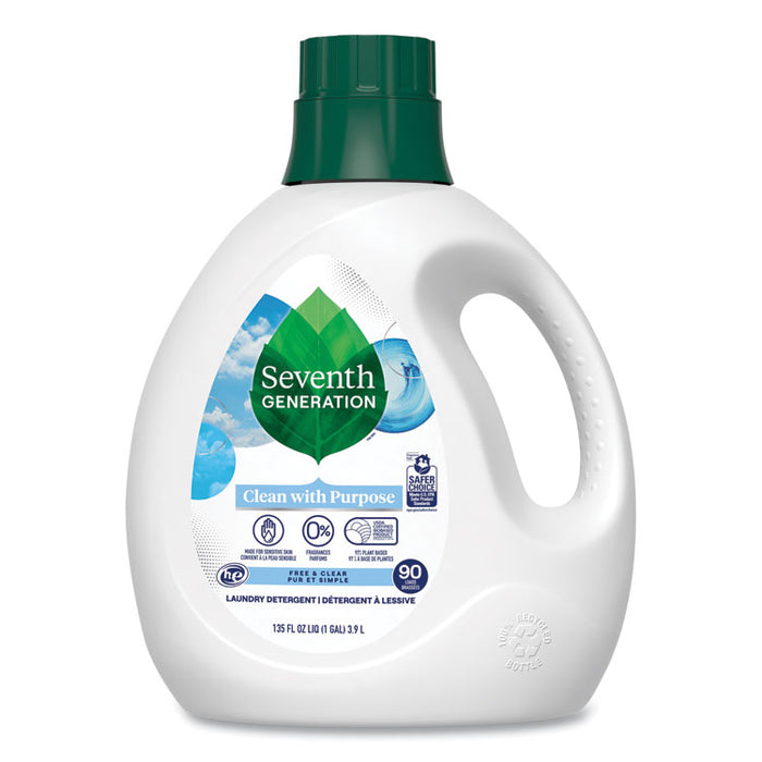 Natural Liquid Laundry Detergent, Fragrance-Free, 135 oz Bottle