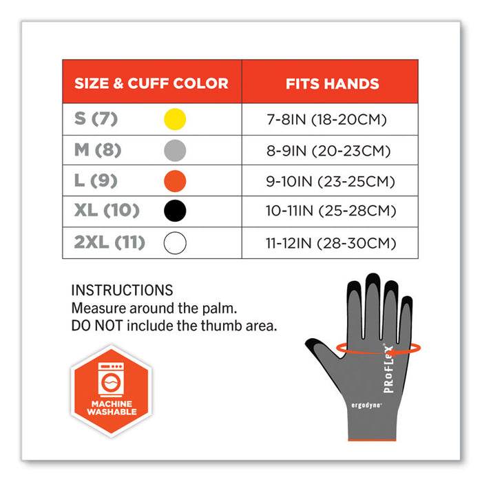 ProFlex 7043 ANSI A4 Nitrile Coated CR Gloves, EN388: 4X42D, 9" Long, Medium, Gray, Pair