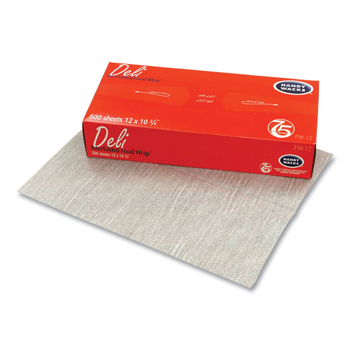Interfolded Food Wrap Deli Sheets, 10.75 x 12, 12/Carton