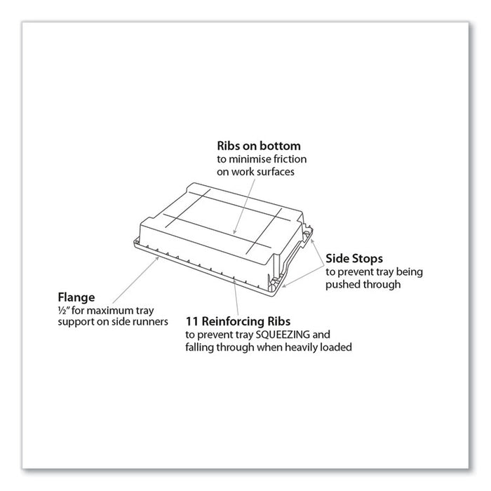 F2 Deep Trays for Gratnells Storage Frames and Trolleys, 3.57 gal Capacity, 12.28" x 16.81" x 6.25", Royal Blue, 6/Pack