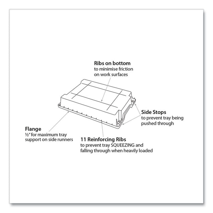 F1 Shallow Trays for Gratnells Storage Frames and Trolleys, 1.85 gal Capacity, 12.28" x 16.81" x 3.25", Royal Blue, 8/Pack