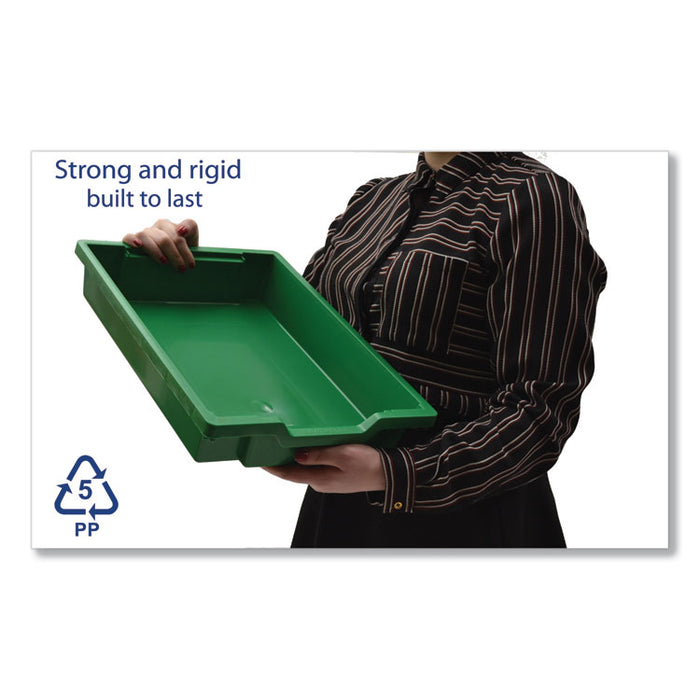F1 Shallow Trays for Gratnells Storage Frames and Trolleys, 1.85 gal Capacity, 12.28" x 16.81" x 3.25", Grass Green, 8/Pack