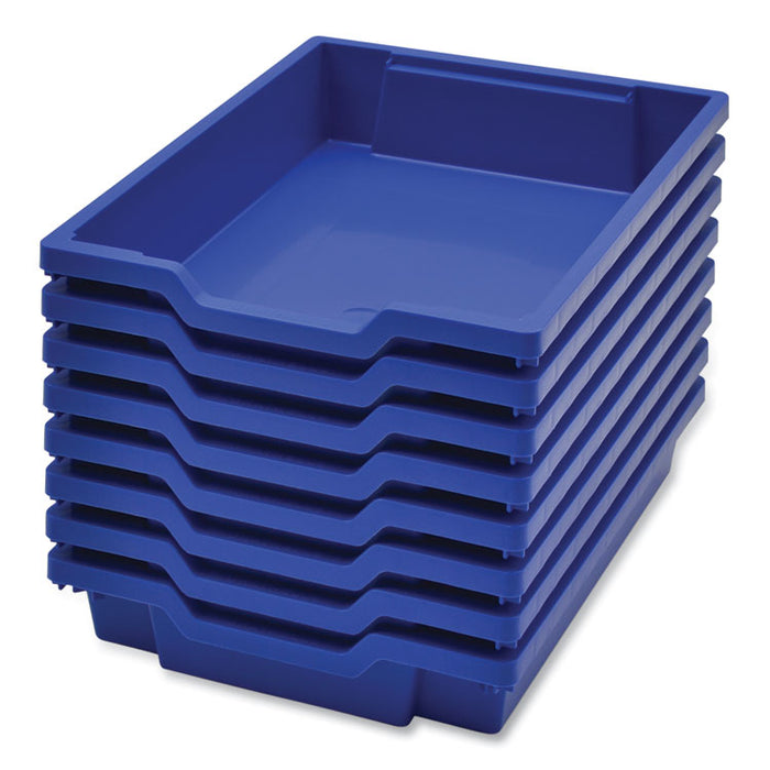 F1 Shallow Trays for Gratnells Storage Frames and Trolleys, 1.85 gal Capacity, 12.28" x 16.81" x 3.25", Royal Blue, 8/Pack