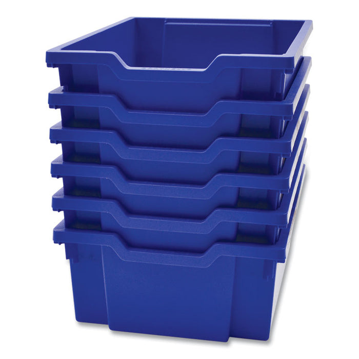 F2 Deep Trays for Gratnells Storage Frames and Trolleys, 3.57 gal Capacity, 12.28" x 16.81" x 6.25", Royal Blue, 6/Pack