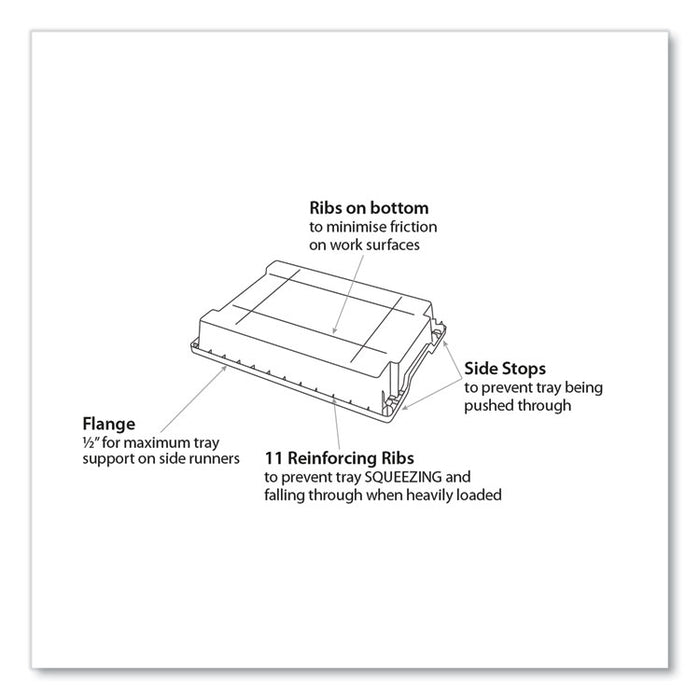 F2 Deep Trays for Gratnells Storage Frames and Trolleys, 3.57 gal Capacity, 12.28" x 16.81" x 6.25", Flame Red, 6/Pack