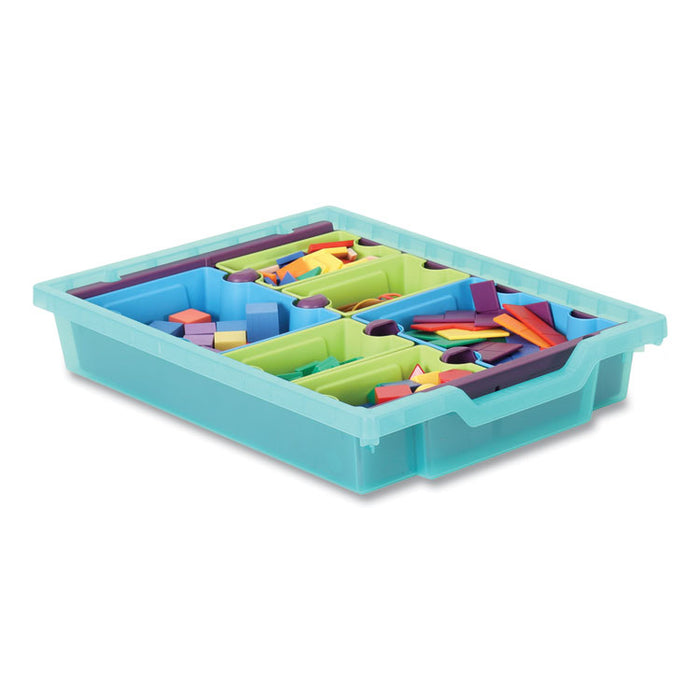 F1 Shallow Trays with Antimicrobial Protection for Storage Frames and Trolleys, 1.85 gal, 12.28 x 16.81 x 3.25, Kiwi, 8/Pack