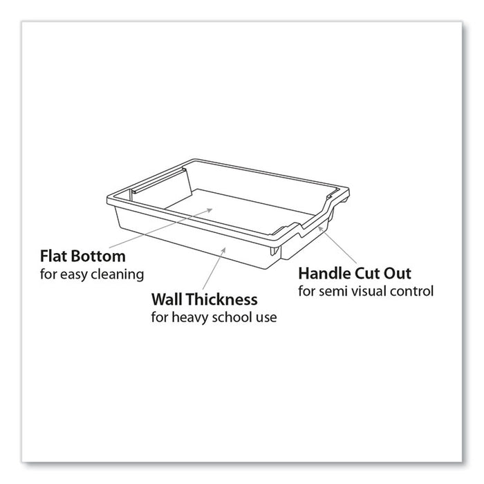 F1 Shallow Trays for Gratnells Storage Frames and Trolleys, 1.85 gal Capacity, 12.28" x 16.81" x 3.25", Grass Green, 8/Pack