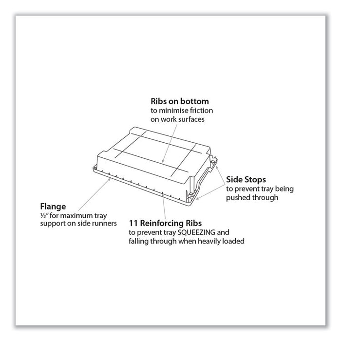F1 Shallow Trays for Gratnells Storage Frames and Trolleys, 1.85 gal Capacity, 12.28" x 16.81" x 3.25", Flame Red, 8/Pack