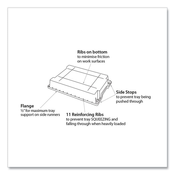 F2 Deep Trays for Gratnells Storage Frames and Trolleys, 3.57 gal Capacity, 12.28" x 16.81" x 6.25", Grass Green, 6/Pack