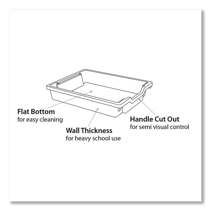 F2 Deep Trays for Gratnells Storage Frames and Trolleys, 3.57 gal Capacity, 12.28" x 16.81" x 6.25", Royal Blue, 6/Pack