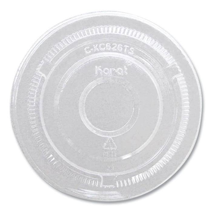 PET Lids, No Hole Flat Lid, 12 oz to 24 oz Cold Cups, Plastic, Clear, 1,000/Carton