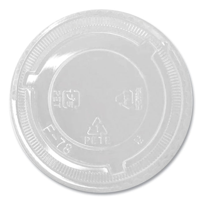 PET Lids, No Hole Flat Lid, Fits 8 oz to 10 oz Cold Cups, Plastic, Clear, 1,000/Carton