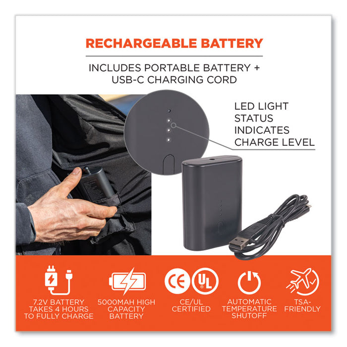 N-Ferno 6495 Rechargeable Heated Vest with Batter Power Bank, Fleece/Polyester, Small, Black