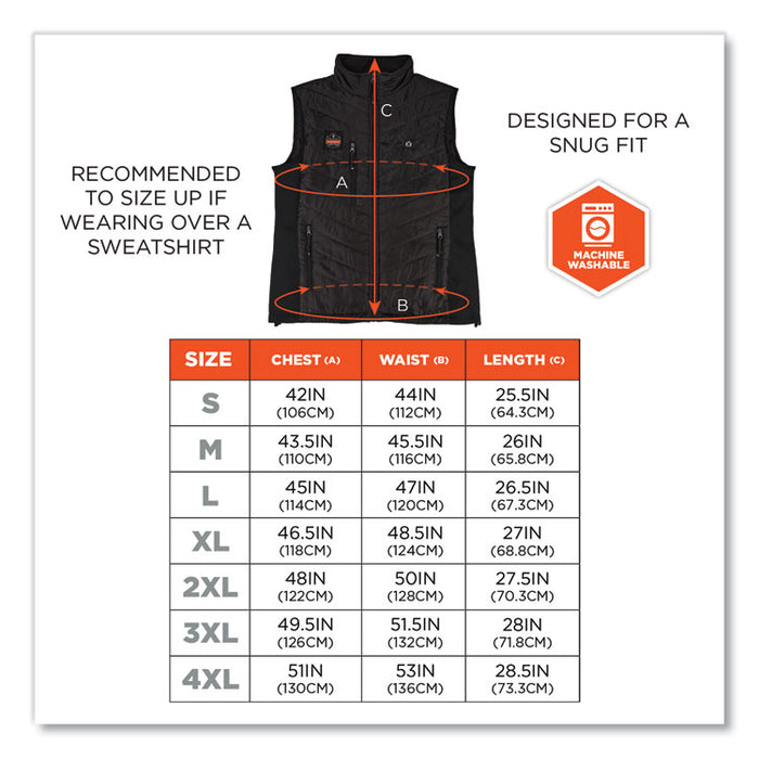 N-Ferno 6495 Rechargeable Heated Vest with Battery Power Bank, Fleece/Polyester, X-Large, Black