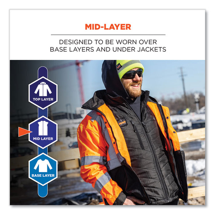 N-Ferno 6495 Rechargeable Heated Vest with Battery Power Bank, Fleece/Polyester, Large, Black