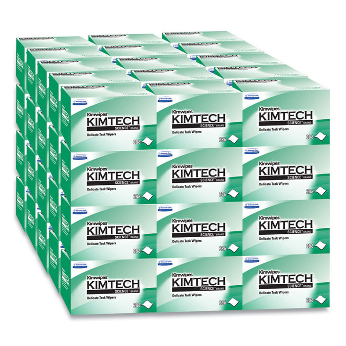 Kimwipes Delicate Task Wipers, 1-Ply, 4.4 x 8.4, Unscented, White, 286/Box, 60 Boxes/Carton