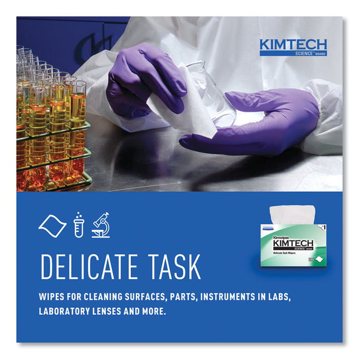 Kimwipes Delicate Task Wipers, 1-Ply, 4.4 x 8.4, Unscented, White, 286/Box, 60 Boxes/Carton