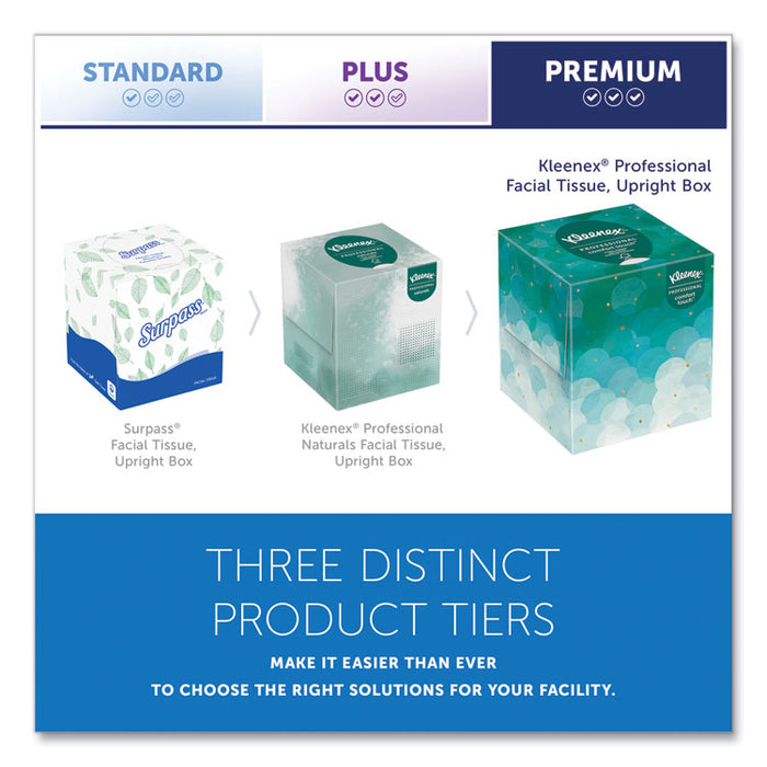 Professional Facial Tissue, Pop-Up Box, 2-Ply, 90 Sheets/Box, 6 Boxes/Pack