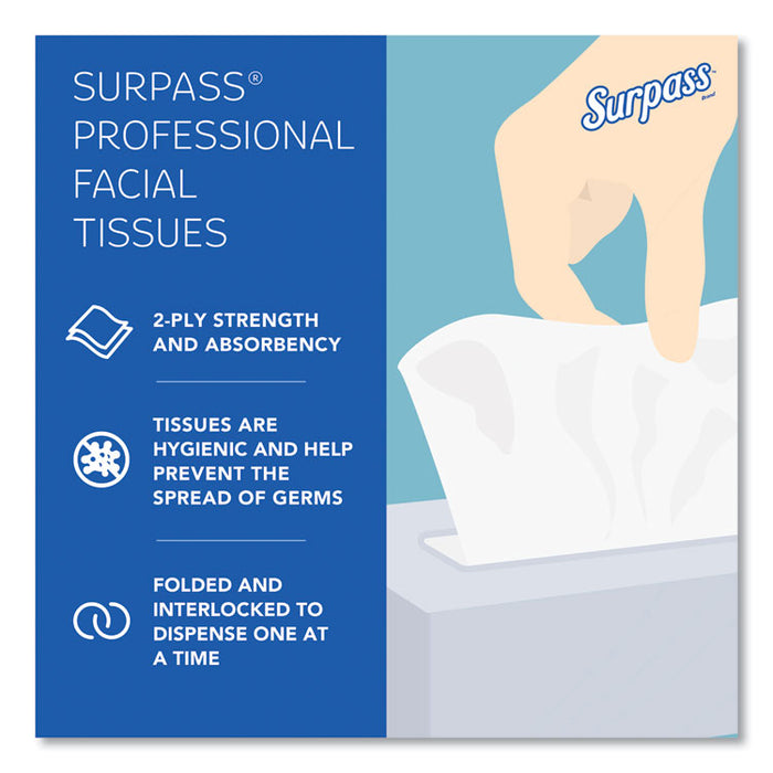 Facial Tissue for Business, Flat Box, 2-Ply, White, 100 Sheets/Box, 30 Boxes/Carton