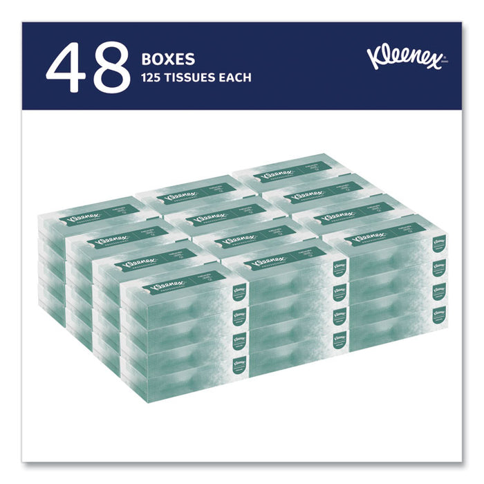 Naturals Facial Tissue for Business, Flat Box, 2-Ply, White, 125 Sheets/Box, 48 Boxes/Carton