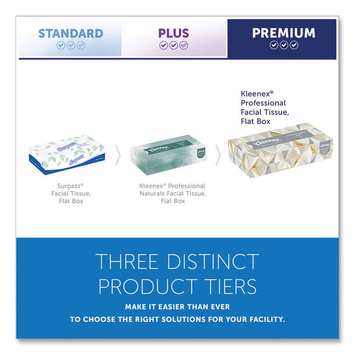 White Facial Tissue for Business, Pop-Up Box, 2-Ply, 125 Sheets/Box, 48 Boxes/Carton