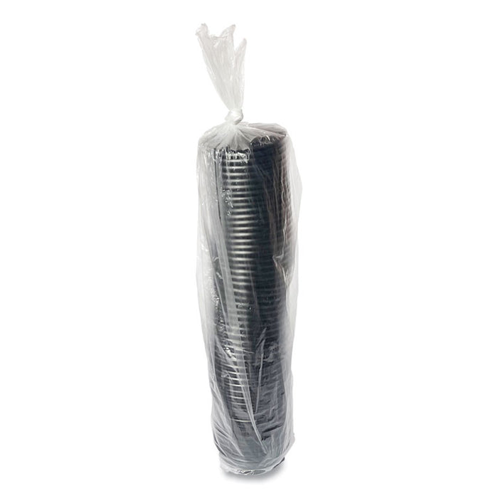 Hot Cup Lids, Fits 4 oz Hot Cups, Plastic, Black, 1,000/Carton