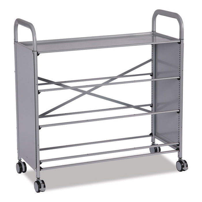 Callero Plus Treble Column Trolley Set 17, Metal, 1 Shelf, 16 F1 Bins, 4 F2 Bins, 40.6" x 17.3" x 41.5", Silver/Royal Blue