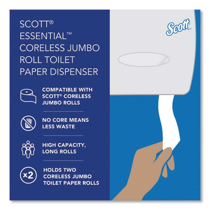 Essential Coreless Twin Jumbo Roll Tissue Dispenser, 20 x 6 x 11, Black