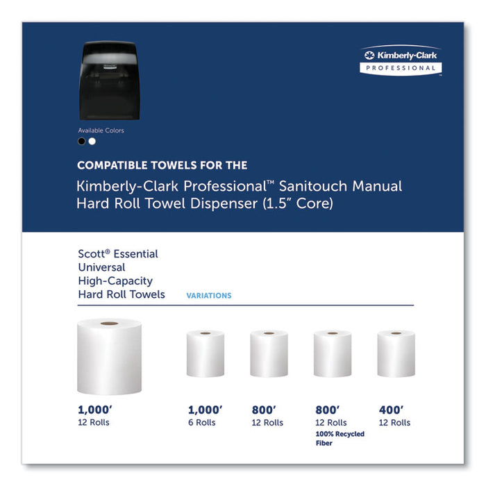 Sanitouch Hard Roll Towel Dispenser, For 1.5" Core, 12.63 x 10.2 x 16.13, Smoke