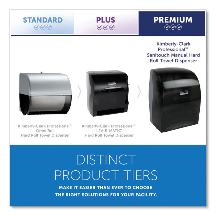 Sanitouch Hard Roll Towel Dispenser, For 1.5" Core, 12.63 x 10.2 x 16.13, Smoke