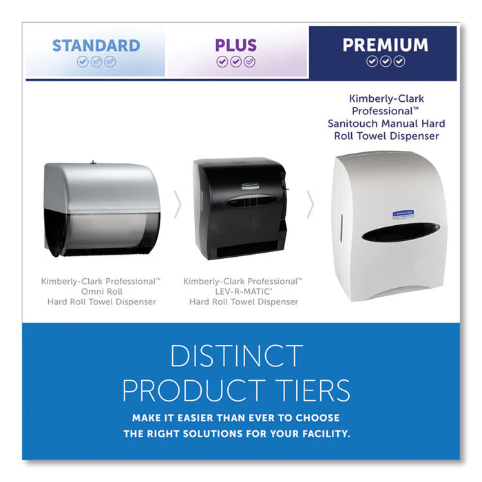 Sanitouch Hard Roll Towel Dispenser, For 1.5" Core, 12.63 x 10.2 x 16.13, White