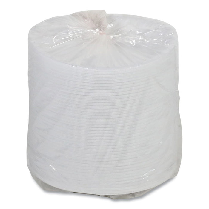 Placesetter Satin Non-Laminated Foam Dinnerware, Plate, 9" dia, White, 125/Pack, 4 Packs/Carton