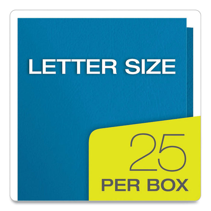 Twin-Pocket Folder, Accommodates (100) 11 x 8.5 Sheets, Light Blue, 25/Box
