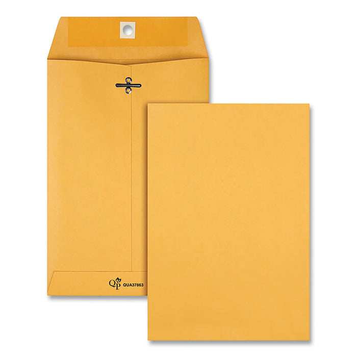Clasp Envelope, 28 lb Bond Weight Kraft, #63, Square Flap, Clasp/Gummed Closure, 6.5 x 9.5, Brown Kraft, 100/Box