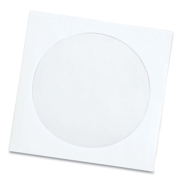CD/DVD Sleeves, 1 Disc Capacity, White, 100/Box