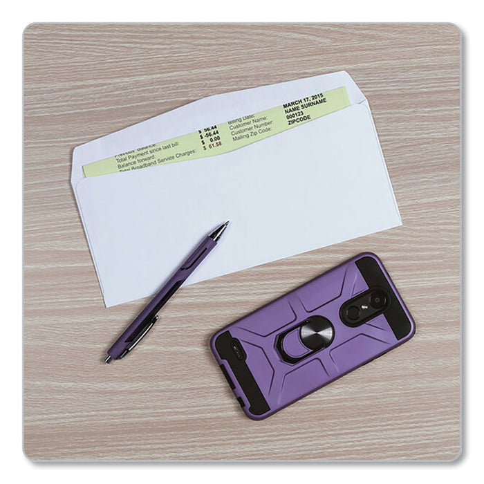 Business Envelope, #10, Commercial Flap, Side Seam, Gummed Closure, 24 lb Bond Weight Paper, 4.13 x 9.5, White, 500/Box