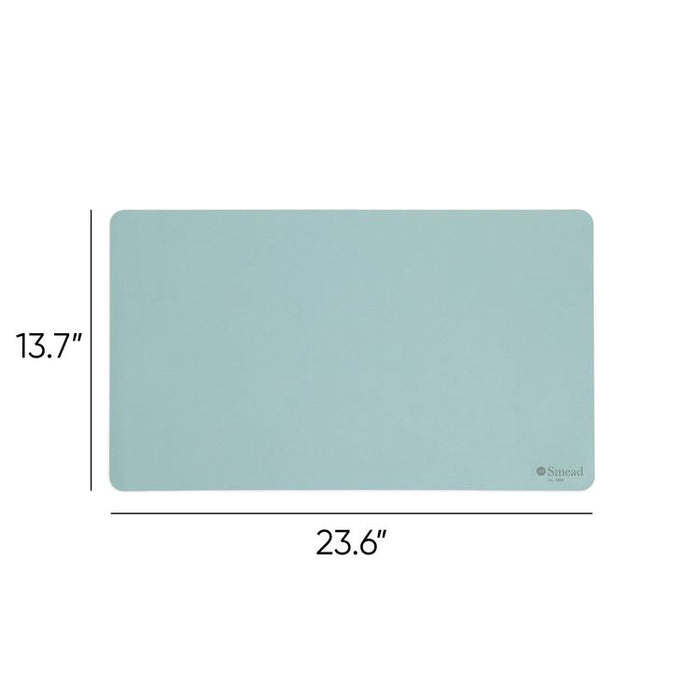 Vegan Leather Desk Pads, 23.6" x 13.7", Light Blue
