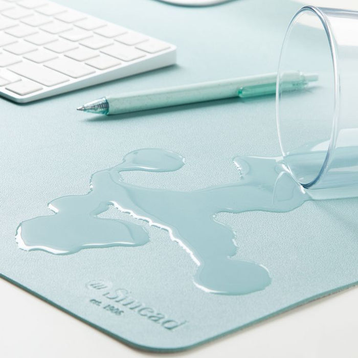 Vegan Leather Desk Pads, 31.5" x 15.7", Light Blue