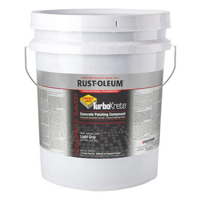 Concrete Saver TurboKrete Concrete Patching Compound Kit, Large, 3.49 gal Kit-Storage Bucket, Light Gray