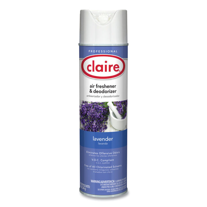 Aerosol Air Freshener and Deodorizer, Lavender, 10 oz Aerosol Spray, 12 Cans