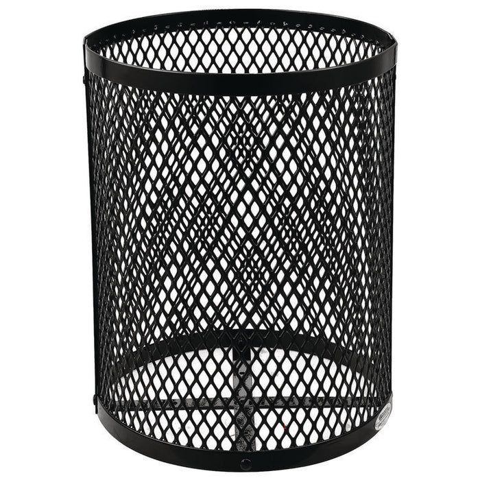 Outdoor Diamond Industrial Steel Trash Can, 36 gal, Black