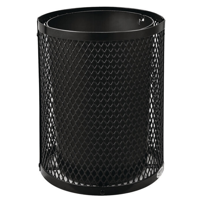 Outdoor Diamond Steel Trash Can, 36 gal, Black