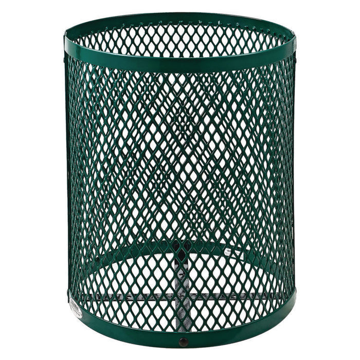 Outdoor Diamond Steel Trash Can, 36 gal, Green
